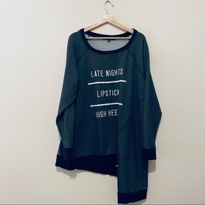 Torrid asymmetrical hem crew neck sweatshirt